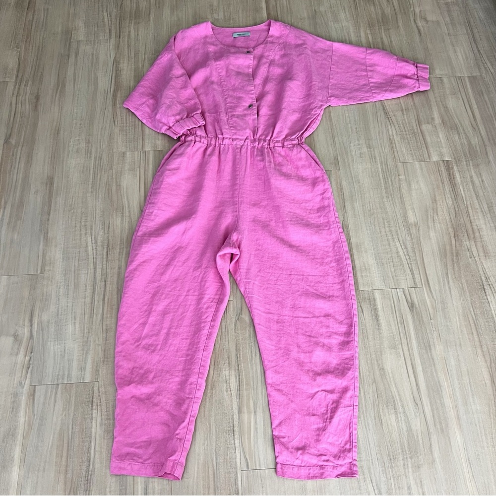 Rachel Comey Hot Pink Linen Holt Jumpsuit - Picture 5 of 10